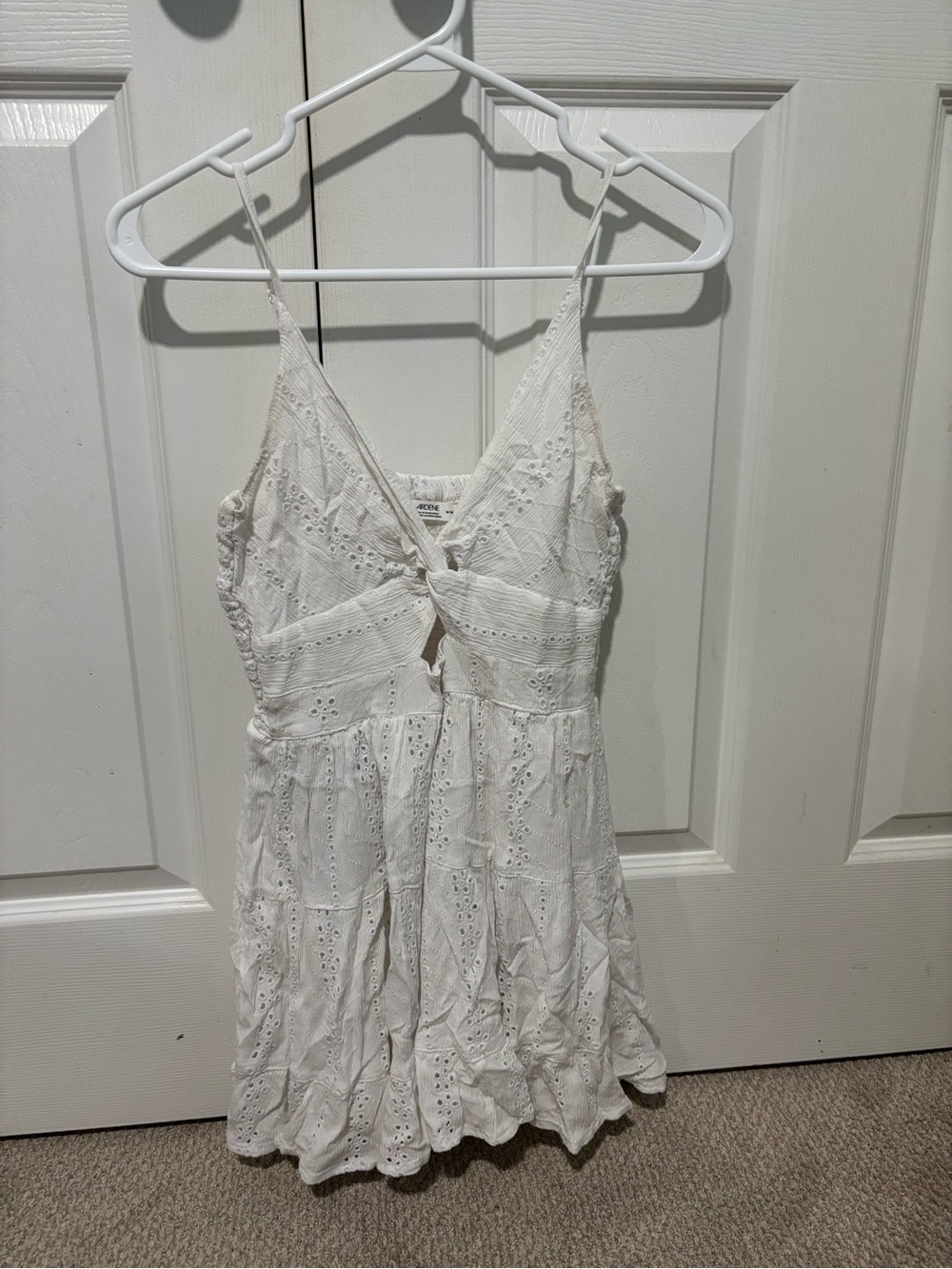 Ardene White V-Neck Dress with Twist Front